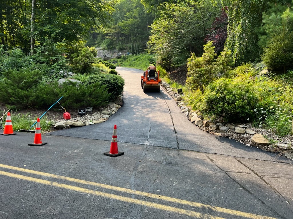 Pavement markings project in New London