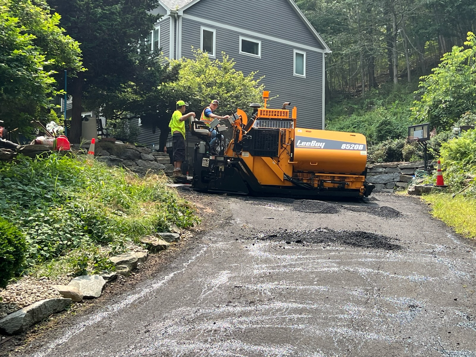 Home driveway paving project in New London